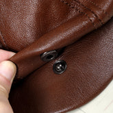 Men’s Pure Leather Octagonal Hat – Premium Dome-Top Cowhide Cap